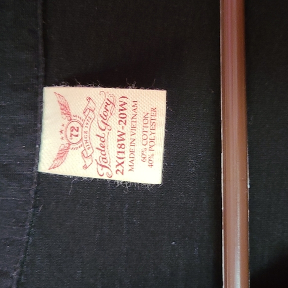 Faded Glory Black Button Down Blouse Size 2X (18-20) - Picture 5 of 5